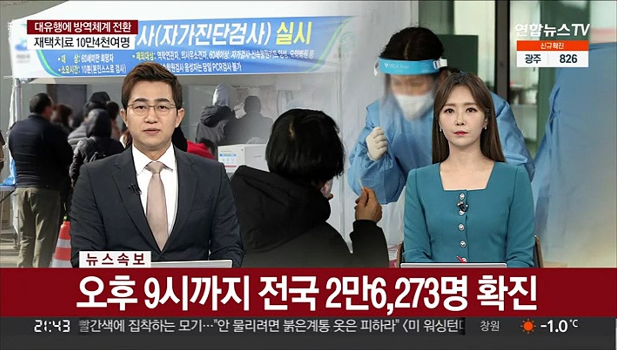 [속보] 오후 9시까지 전국 2만6,273명 확진…내일 3만명 가능성