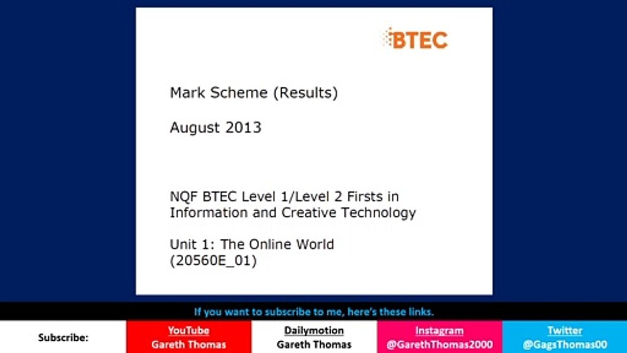 Unit 1 The Online World (Past Exam Answer Sheet) Version 1