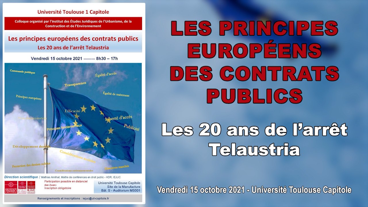"La réception des principes (Italie)", Simone TORRICELLI, Professeur à l’Université de Florence_IEJUC - Colloque - Les principes européens des contrats publics : les 20 ans de l’arrêt Telaustria