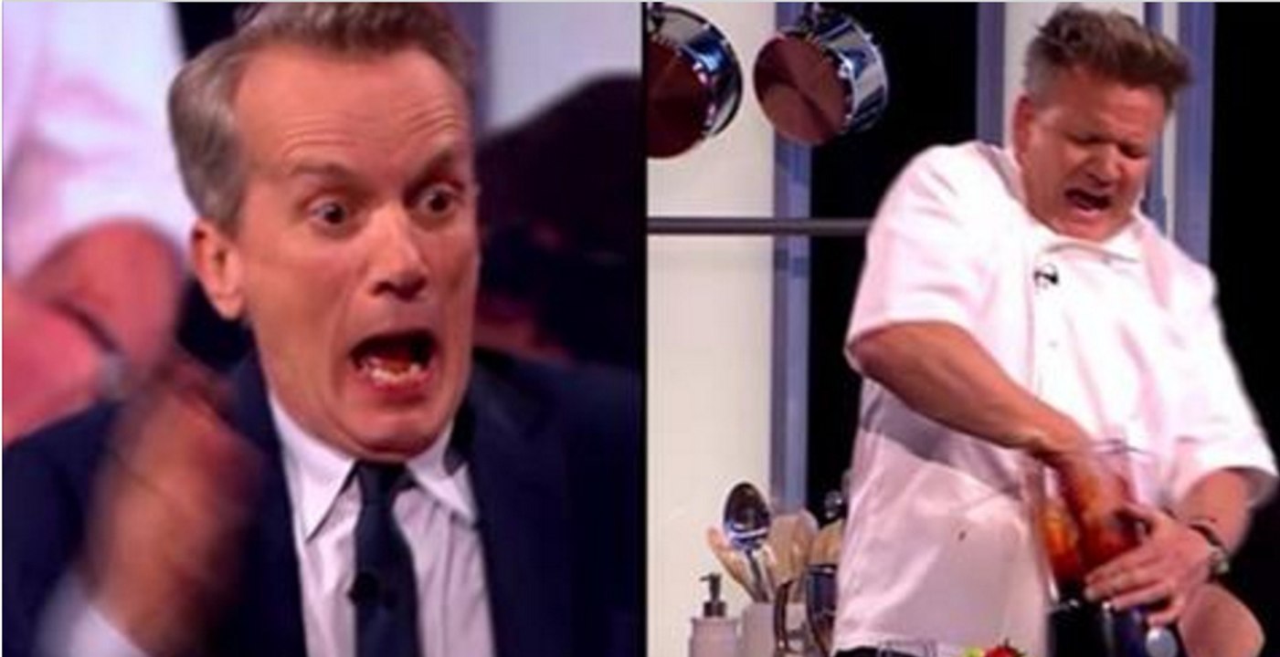 Gordon Ramsay se blesse pour de faux la main en se la coinçant dans un mixeur