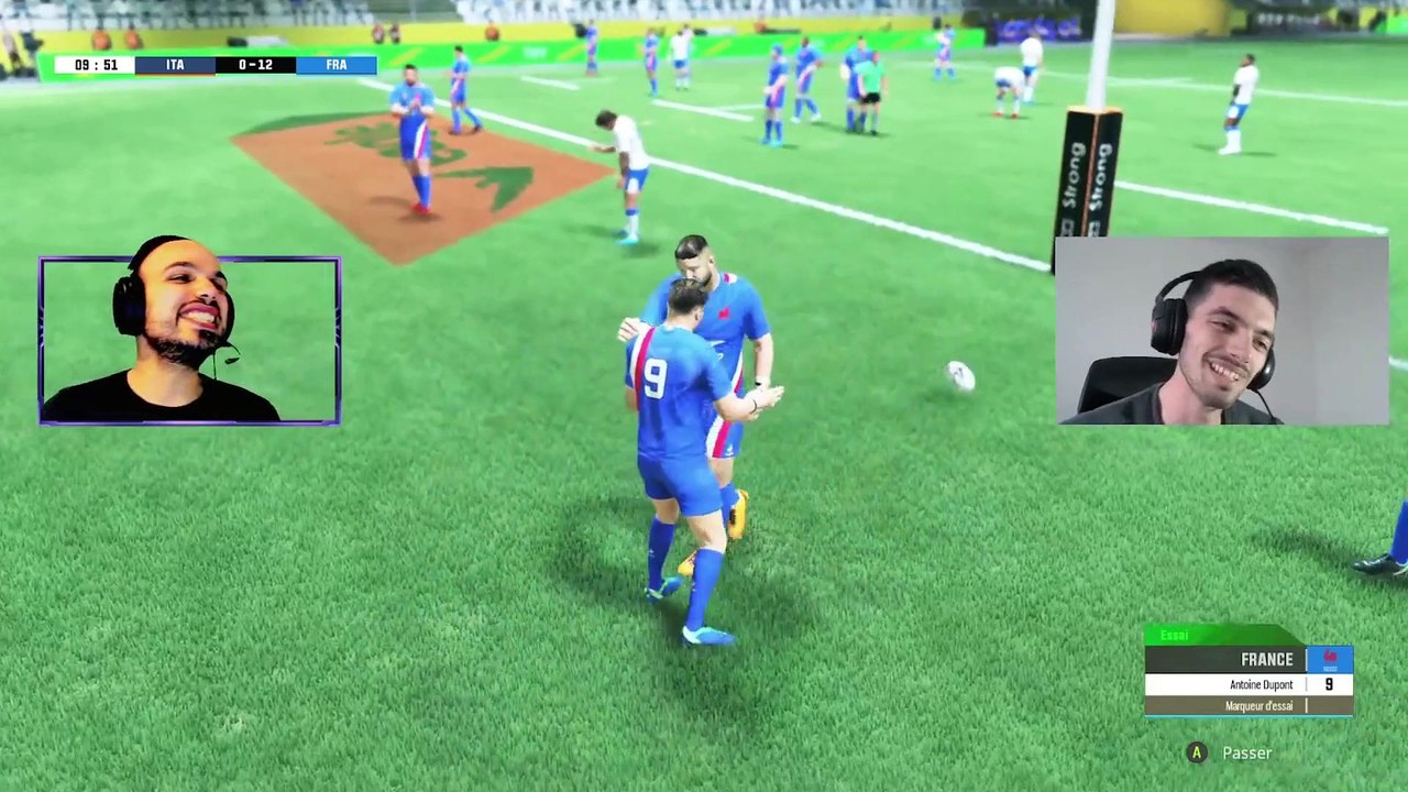 Rugby. France/Italie. On a joué le match avant le coup d'envoi sur Rugby 22