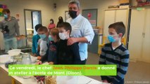 Ce vendredi, le chef Jean Philippe Darcis a donné un atelier l'école de Mont Dison