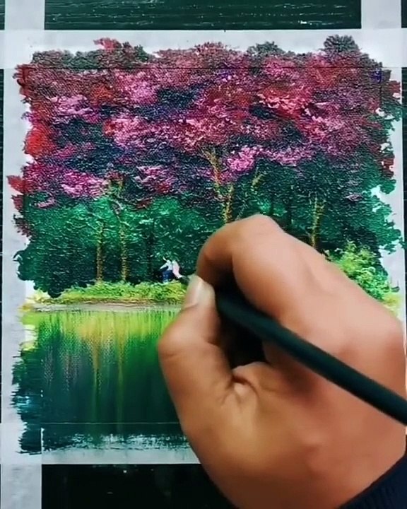 Easy Moonlight Sunset Canvas Painting ideas for Beginners _ Easy Painting ideas