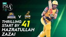 Thrilling Start By Hazratullah Zazai | Karachi Kings vs Peshawar Zalmi | Match 11 | HBL PSL 7 | ML2G