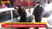 Policías rescataron cachorros encerrados