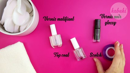 L'astuce pour réaliser une manucure bi-matière avec un simple bout de scotch