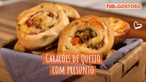 Caracóis de queijo com presunto_