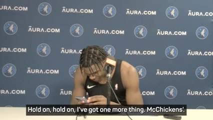 Anthony Edwards halts news conference to order McDonald's