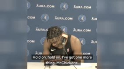 Anthony Edwards halts news conference to order McDonald's