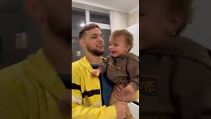 Child Laughs Hysterically at How Dad Drinks Water