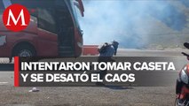 Normalistas y Guardia Nacional se enfrentan en Guerrero; reportan al menos 15 heridos