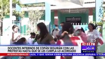 Docentes mantienen tomada la Departamental de Copán exigiendo plazas