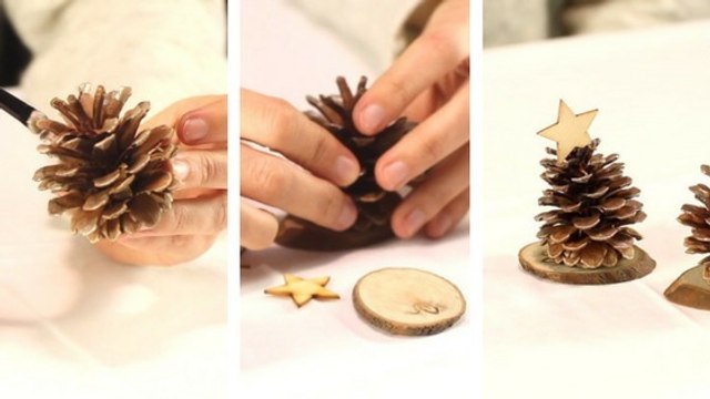 DIY Déco de Noël : des sapins avec des pommes de pin