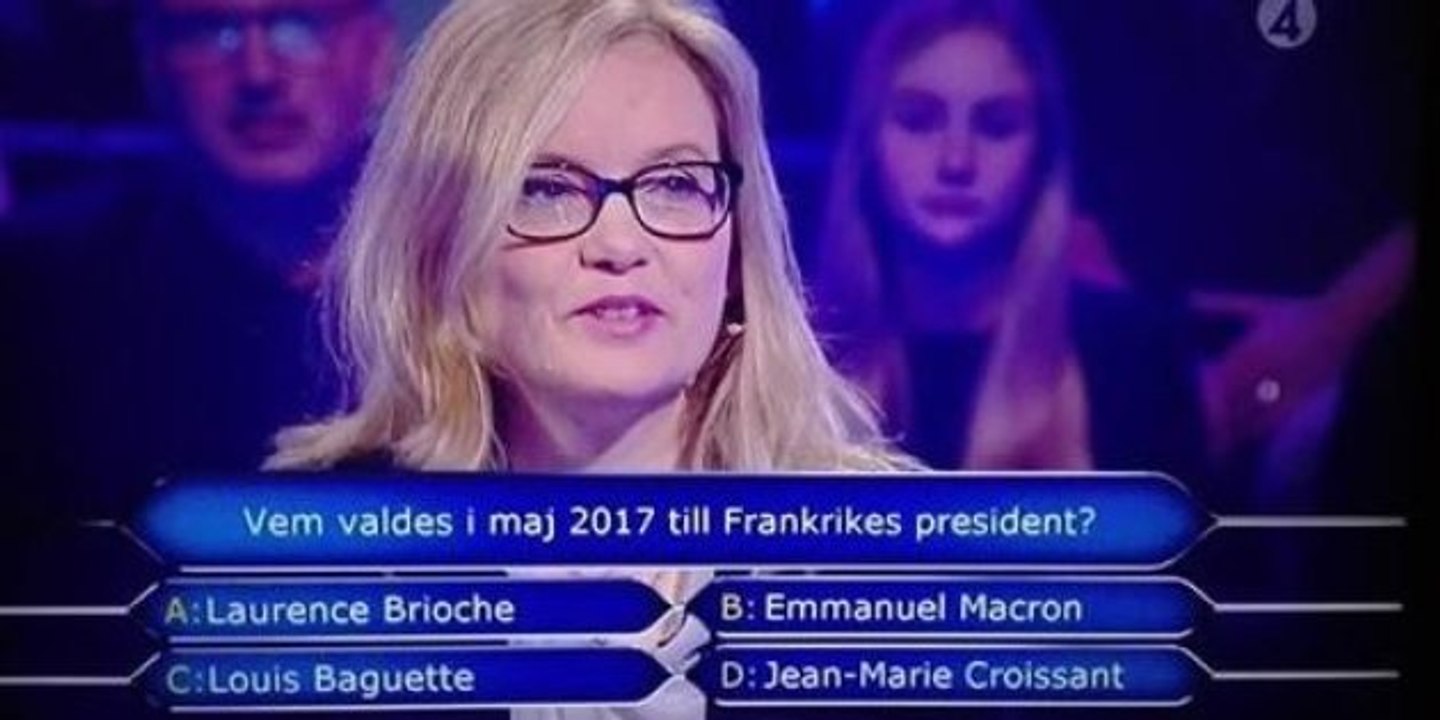 Quand le jeu 'Qui veut gagner des millions' suédois ne respecte pas le président Emmanuel Macron en osant cette question