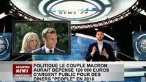 En 2016, les Macron ont dépensé 120 000 euros de fonds publics pour des dîners 