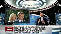 En 2016, les Macron ont dépensé 120 000 euros de fonds publics pour des dîners 