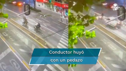 Invade carril del Metrobús; atropella a dos tamaleros y se da a la fuga