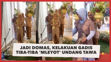 Jadi Domas Pengantin Saat Acara Sakral, Kelakuan Gadis Tiba-tiba 'Mleyot' Undang Tawa