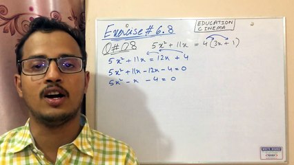 Q#8 of Ex#6.8 _ Algebraic Sentences _ Sindh Board Karachi _ in Hindi_Urdu _  Education Cinema