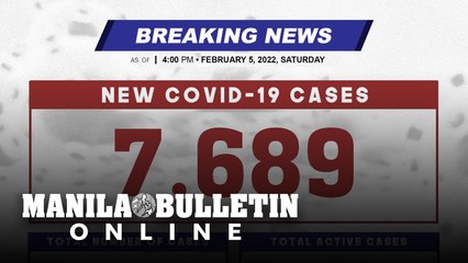 DOH reports 7,689 new cases, bringing the national total to 3,601,471, as of FEBRUARY 5, 2021