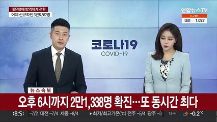 [속보] 오후 6시까지 2만1,338명 확진…또 동시간 최다