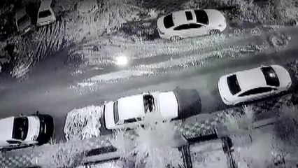 Yayanın kaldırımın çökmesiyle oluşan çukura düşme anı kaydedildi