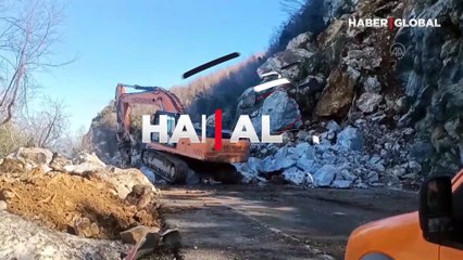 Zonguldak-İstanbul kara yolunda heyelan