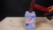 This Is What Happens When You Douse A Can Of Pepsi In Liquid Nitrogen Then Smash It With A Hammer