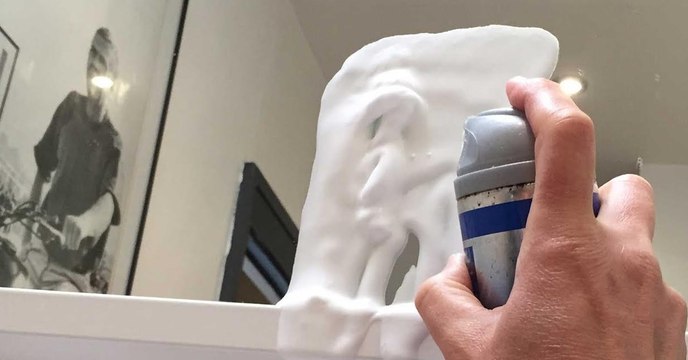 Learn Why This Wise Man Is Using Ordinary Shaving Cream On His Mirror
