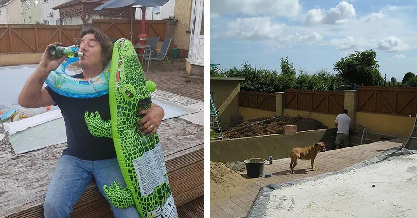 This Grandad Dug A Hole In His Garden Whilst Drunk, Then Turned It Into A Swimming Pool