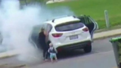 A Woman Saves Her Son Two Seconds Before Their Car Explodes