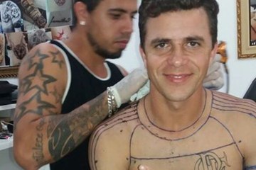World Biggest Football Fan Gets His Club's Jersey Tattooed On His Chest