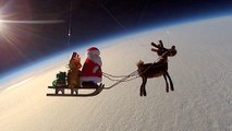 Santa Claus Takes To The Stratosphere To Practice For The Big Night