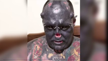Horned-man cuts off his nose and splits tongue to live wildest skull imagery fantasy