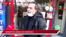 Kadıköy'de çökme anı kamerada: İş yeri sahibi çökme ile birlikte 5 metrelik çukura işte böyle düştü