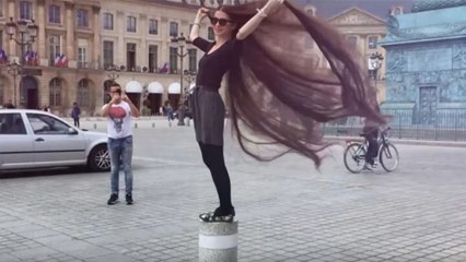 This woman has the longest and heaviest hair in Europe