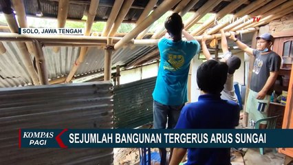 4 Rumah dan Gedung Serbaguna di Solo Tergerus Sungai Jenes, Berpotensi Lebih Parah