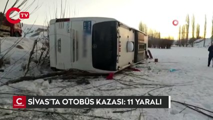 Sivas’ta otobüs kazası: 11 yaralı