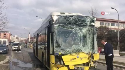 Başakşehir'de 2 İETT otobüsünün çarpıştı, 6 kişi yaralandı