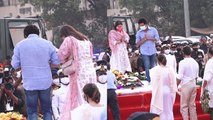 Lata Mangeshkar funeral Updates: Lata को आखिरी विदाई देने पहुंचे Sachin Tendulkar | FilmiBeat