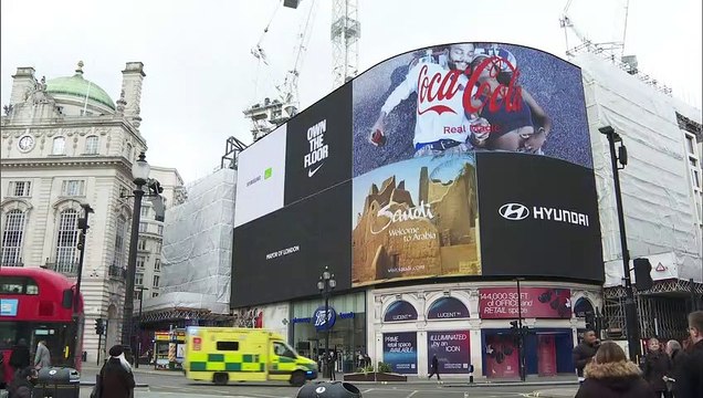Piccadilly Circus billboard marks Queen’s Accession Day