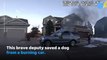 Brave deputy rescues dog from burning car - USA TODAY