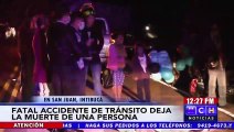 Un muerto en brutal encontronazo entre motocicleta y un automóvil en San Juan, Intibucá