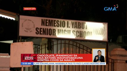 Chocolate, ipamimigay sa mga batang magpapabakuna kontra-COVID sa Makati | UB