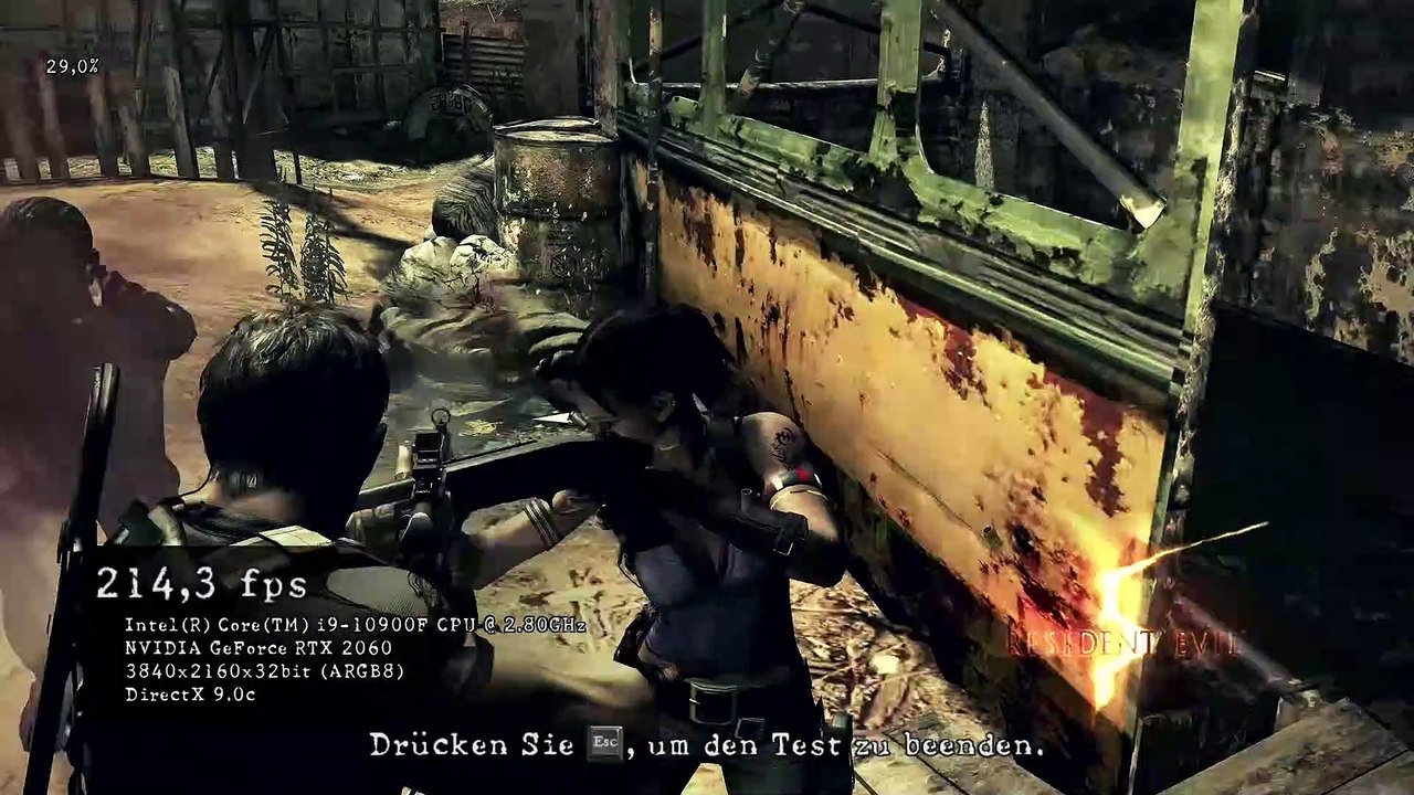 Resident Evil 5  Benchmark-Test 1 NVIDIA GeForce RTX 2060 3840x2160p UHD