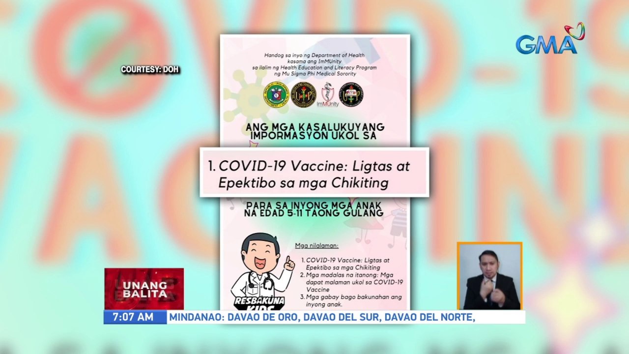 UB Explainer: Gabay ng DOH tungkol sa pagbabakuna sa mga 5-11 years old | UB