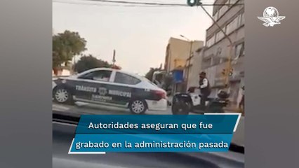 Policías de Tlalnepantla remolcan cuatrimoto jalándola desde una patrulla