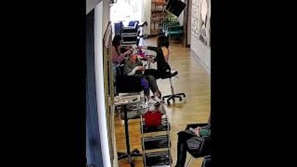 Hairstylist's Stool Suddenly Breaks