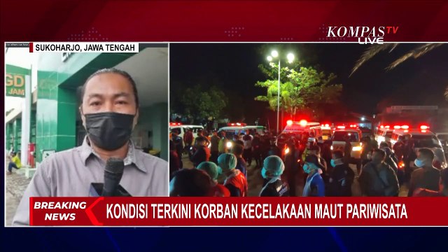 Polisi Lakukan Olah TKP Kecelakaan Bus Pariwisata GA Trans 02 di Bantul Yogyakarta