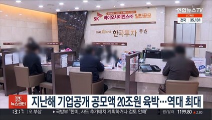 지난해 기업공개 공모액 20조원 육박…역대 최대